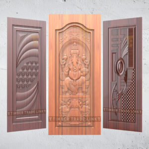 3D PVC Membrane Doors with intricate carvings and patterns, featuring a modern and durable design, ideal for bold interior decor.