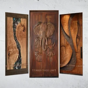 Designer Door with intricate artistic craftsmanship, showcasing modern trends and unique detailing for a bold and elegant interior statement.