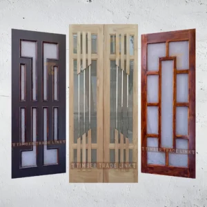 Jali Khapa Door with traditional ventilation design, featuring intricate geometric patterns for both aesthetic appeal and functionality in modern interiors.